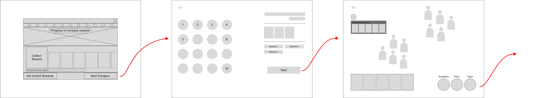 Wireframing the new screens