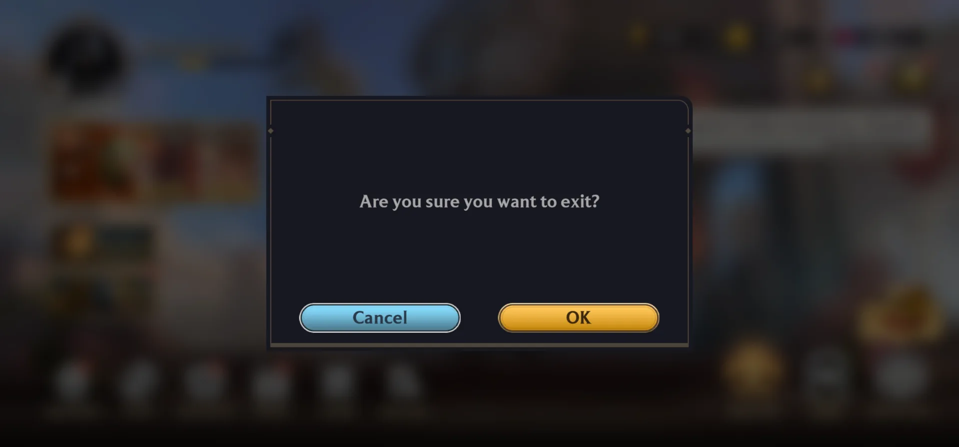 Before exit screen