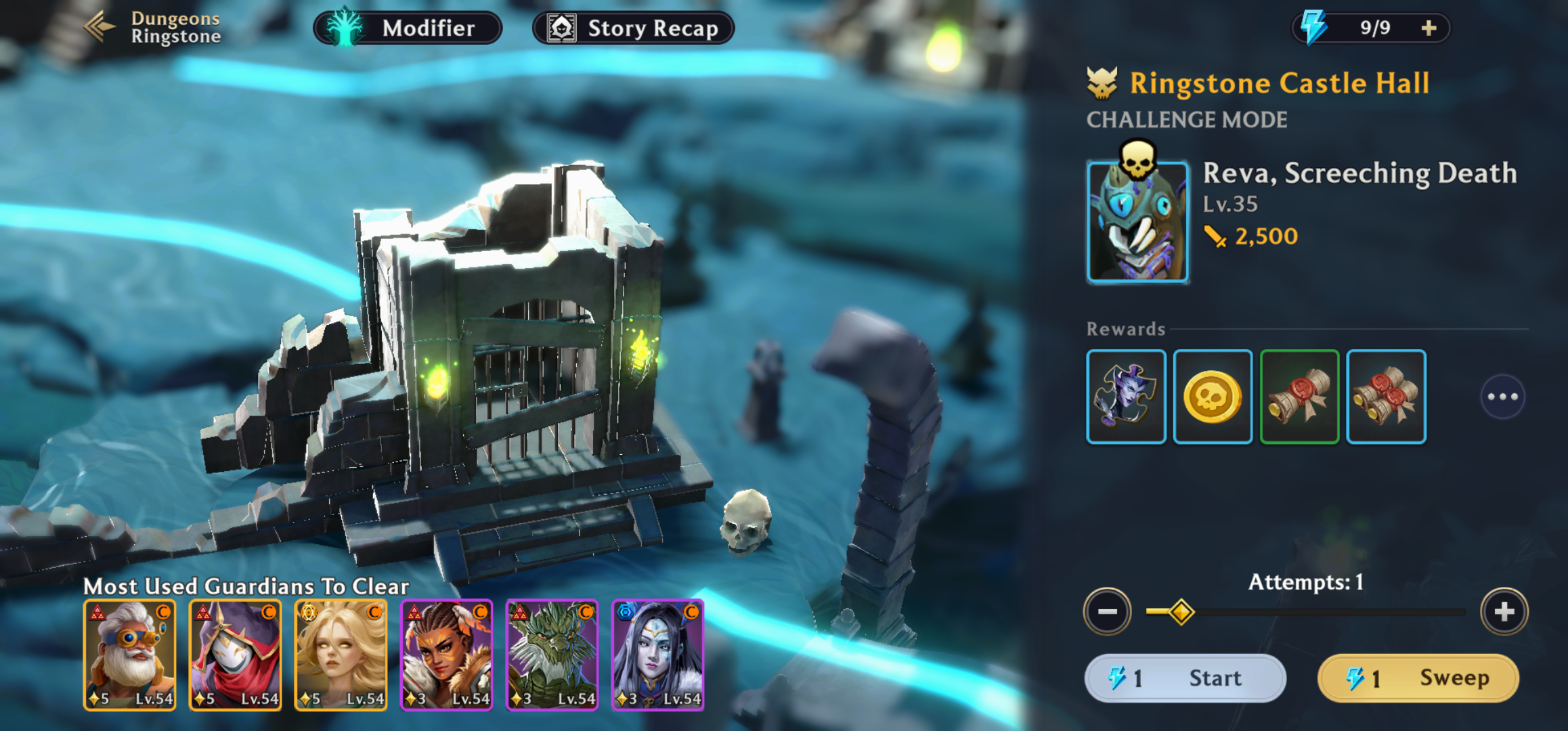 Before — no visual progression path on the dungeon map